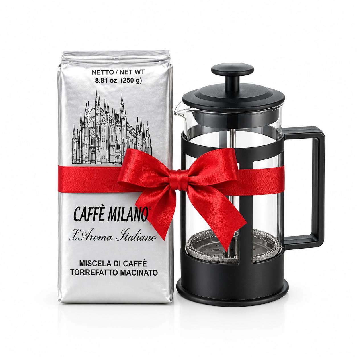 Caffe Milano Platin French press bund Caffe Milano Ground Coffee 250g + French Press 350 ml - Image 1