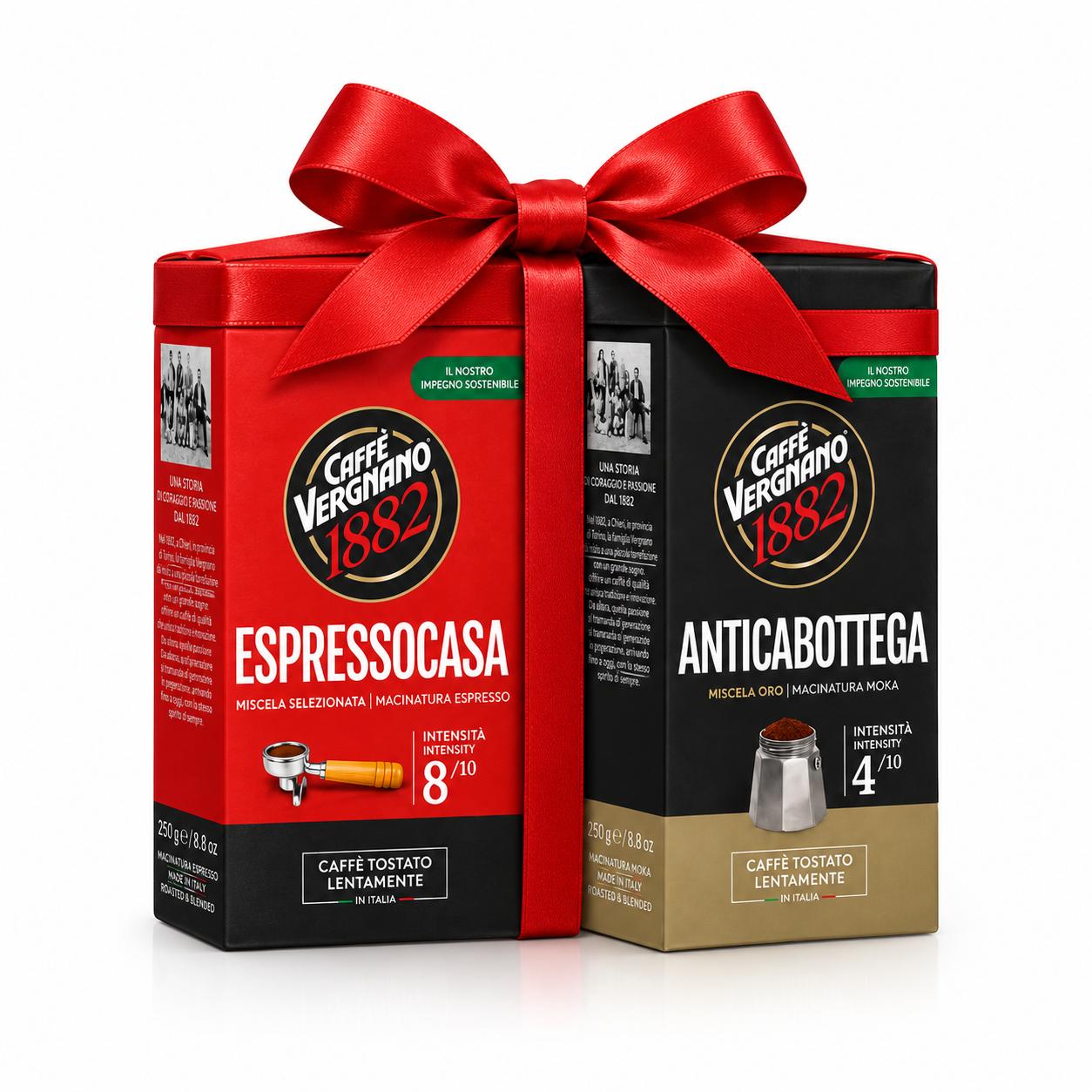 Caffe Vergnano 250g bund mix Caffe Vergnano Ground Coffee 2*250g Variety Pack - Image 1